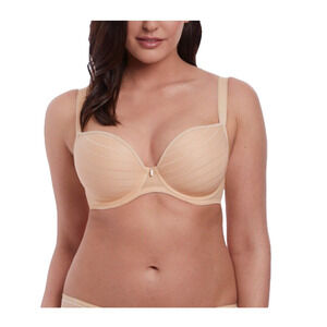 Freya Women's 34H Cameo Moulded Underwire Lined Plunge Bra Size Beige AA3160SAD